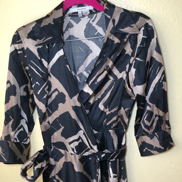 Zara A-line wrap midi dress size S - Picture 3 of 7